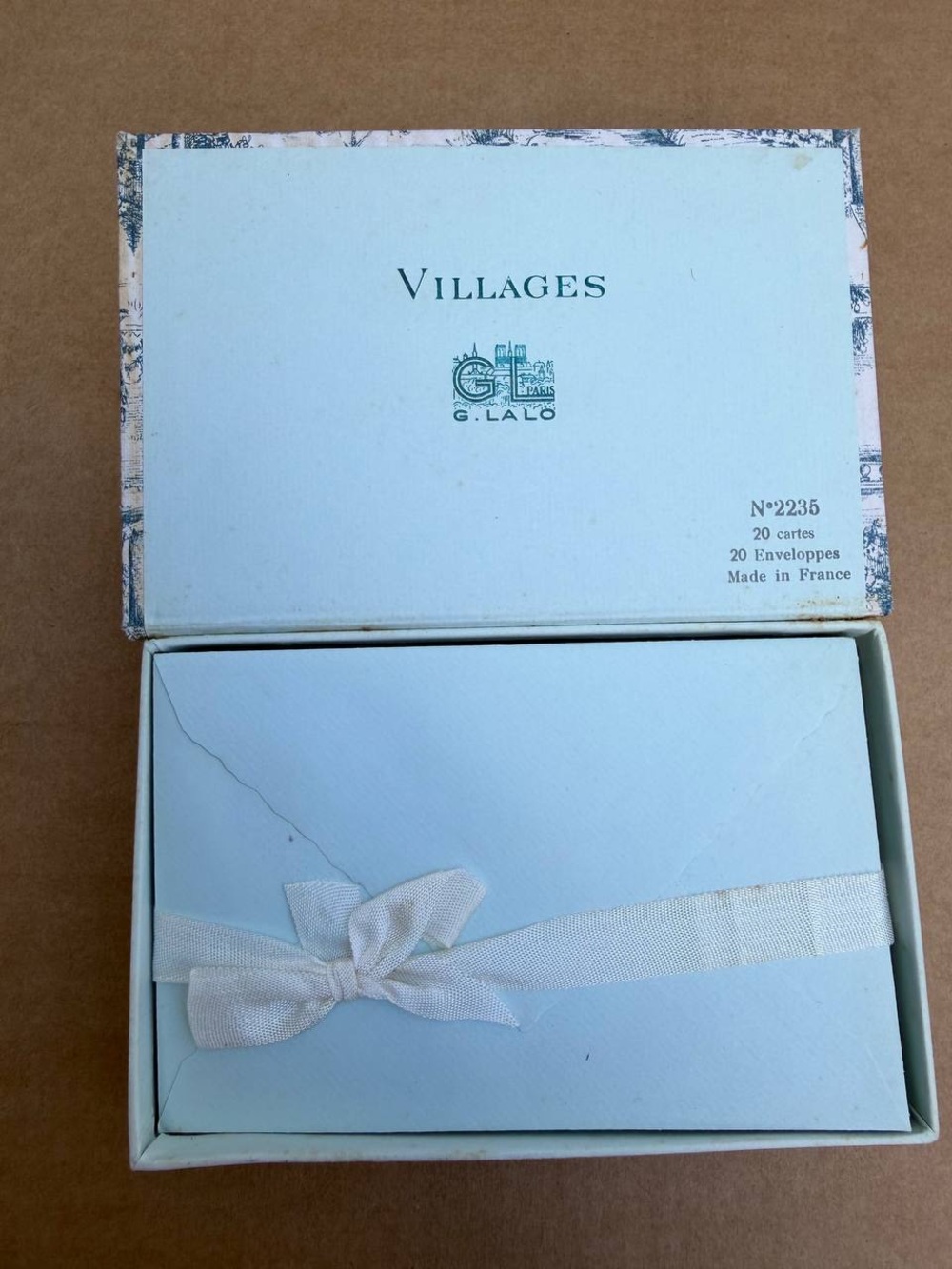1970s Vintage G. Lalo Paris Villages Stationery Set No. 2235 France